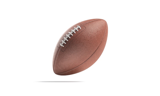 空白の茶色のアメリカのサッカーボールは、分離された競争のモックアップのための空の革米国サッカーボールをモックアップします