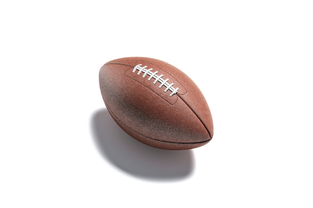 Пустой коричневый американский футбольный мяч макет Пустой кожаный мяч для регби или футбола макет изолированы