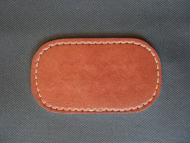 Blank brown leatherette label