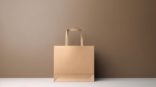 Blank brown paper bag mockup