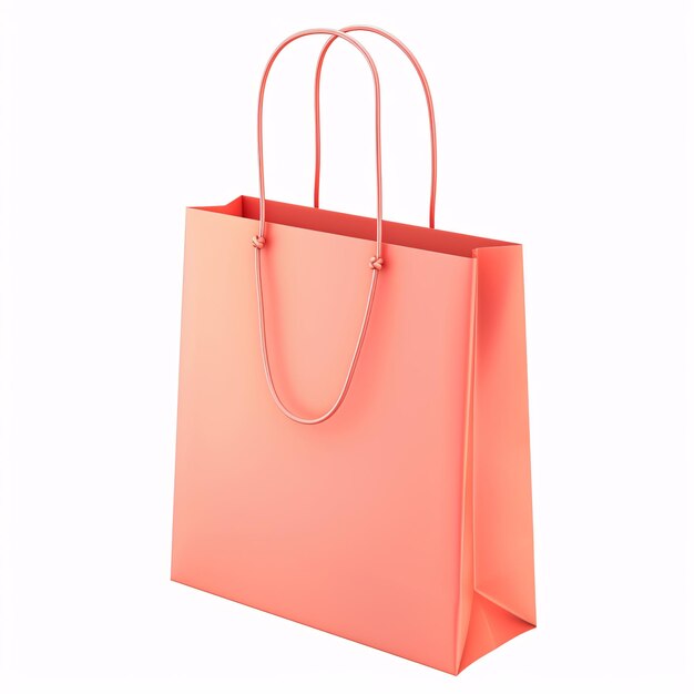 Blank brown paper shopping bag on white background