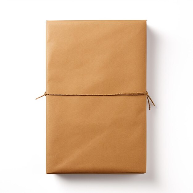 A blank brown parcel isolated on white background