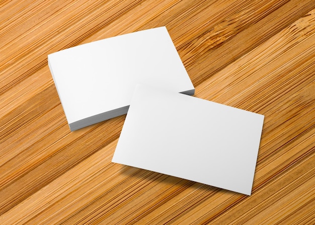 blank business card presentation on wooden background