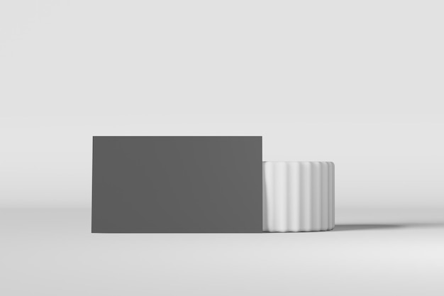 Реалистичный макет пустой визитной карточки для фирменного дизайна 3d рендеринга Презентация портфолио графических дизайнеров