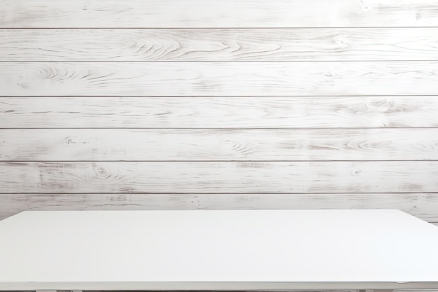 Foto tela bianca accattivante tavolo di legno bianco vuoto isolato su sfondo bianco