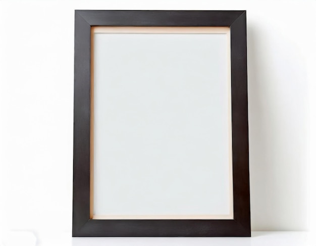 Photo blank canvas in a dark wooden frame