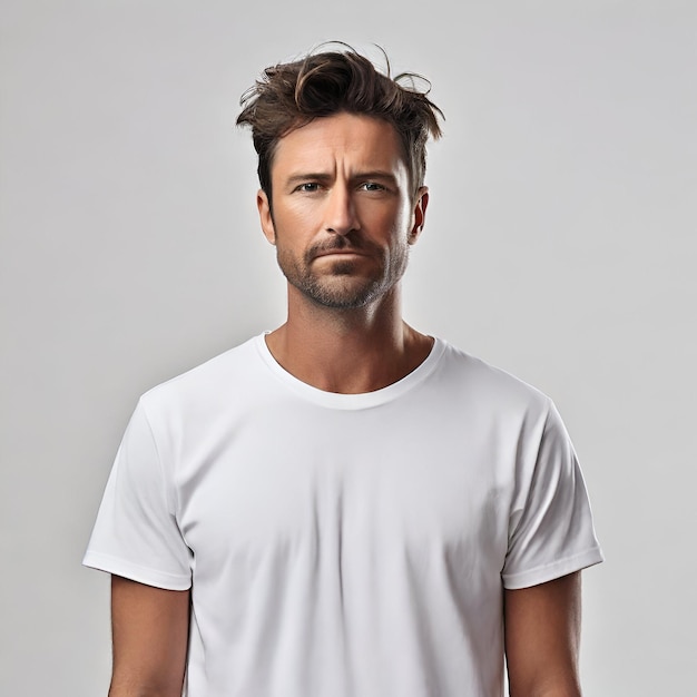 Photo blank canvas emotions unveiled in white tee mockup