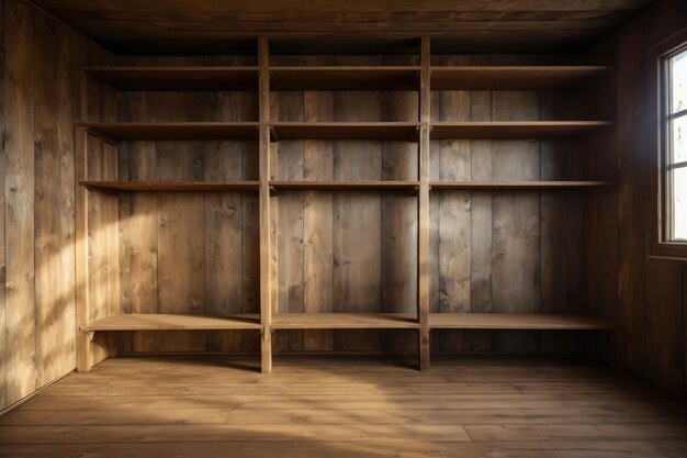 Blank Canvas Empty Wooden Wardrobe Display