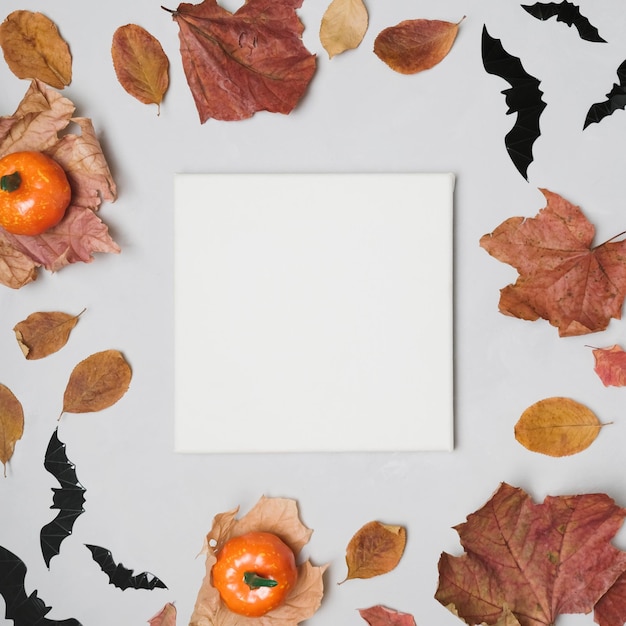 Foto cornice di tela vuota concetto di halloween