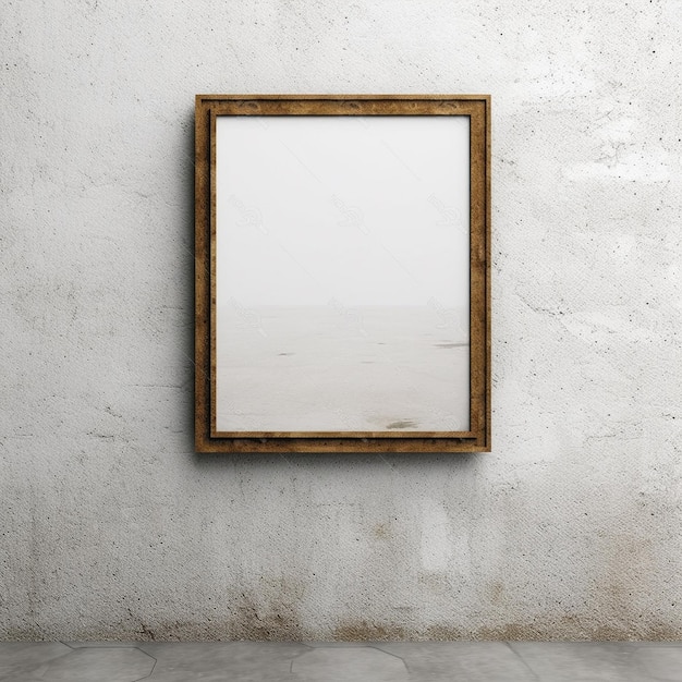 Blank canvas frame on the wall