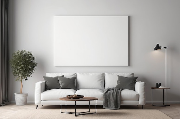 Blank Canvas Home Theater Room Poster Mockup Cinematic Experience