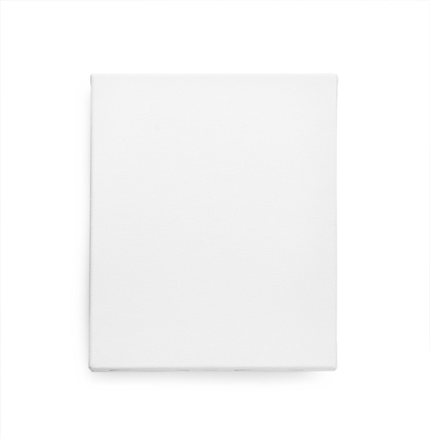 Photo blank canvas isolated on white top view space for design