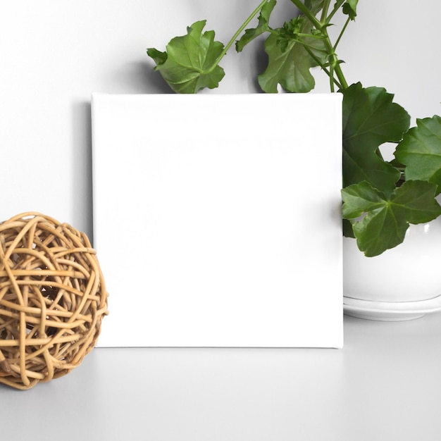 Blank canvas or mockup poster frame