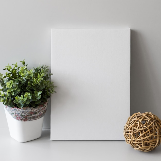 Premium Photo Blank canvas or mockup poster frame