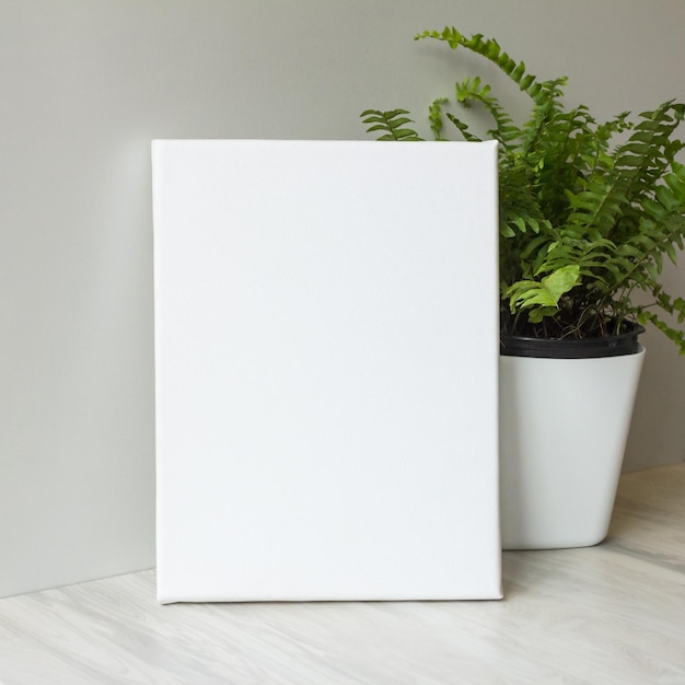 Blank canvas or mockup poster frame