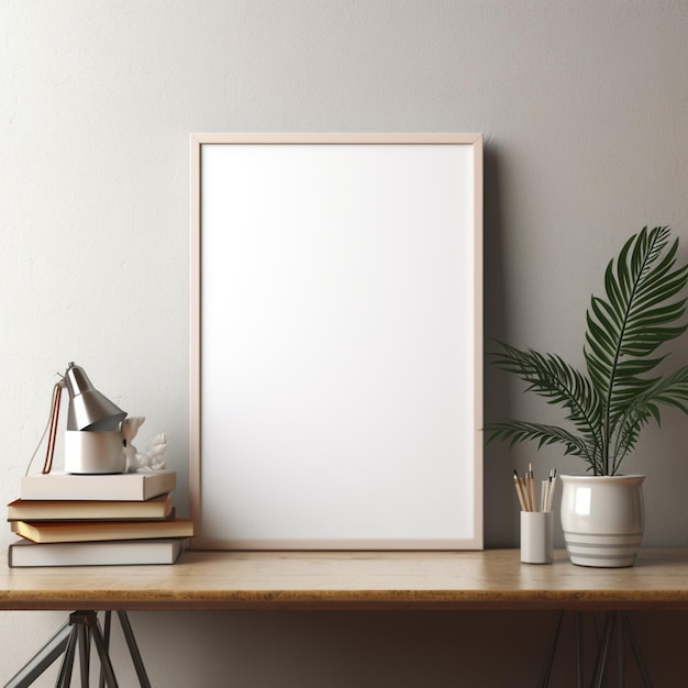 Blank canvas or mockup poster frame