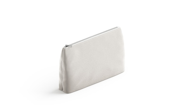 blank canvas pouch for cosmetics mock up empty linen beautician bag with zip mockup