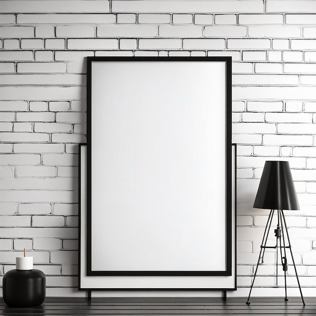 A blank canvas on wall with beautiful Interior design