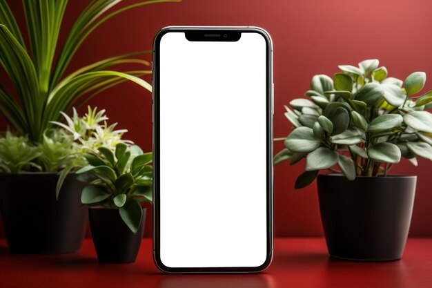 Blank Canvas White Screen Smartphone for Captivating Design Application Generative AI