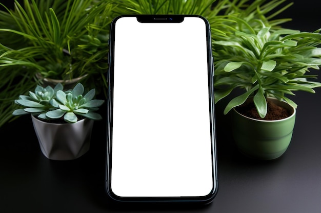 Blank Canvas White Screen Smartphone for Captivating Design Application Generative AI