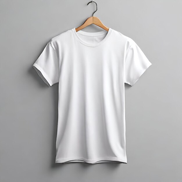 Photo blank canvas white tshirt mockup