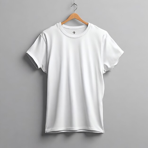 Photo blank canvas white tshirt mockup