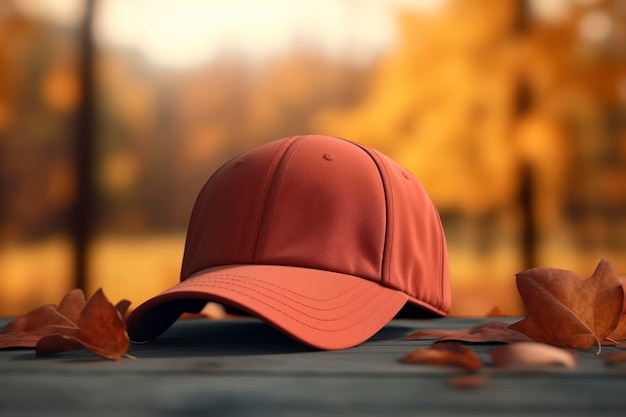 ブランクキャップ秋の背景広告写真超リアルな写真