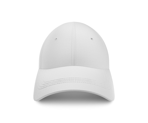 Blank Cap White Mockup Front View isolated on a White Background