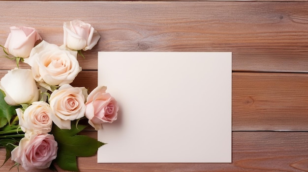 Foto cartella vuota spazio vuoto per il testo modello di matrimonio cornice di fiori vista superiore piatta