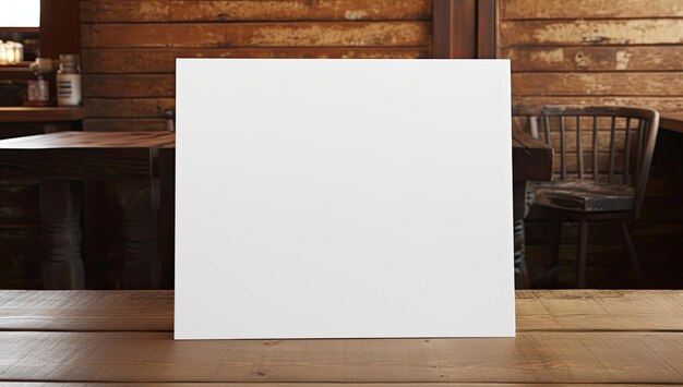 Photo a blank card next to a glass of milk