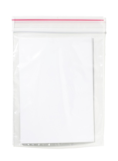 Blank card in Nylon bag Isolated on white