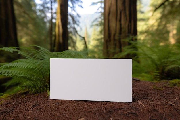 a blank card sitting on top of a pile of dirt