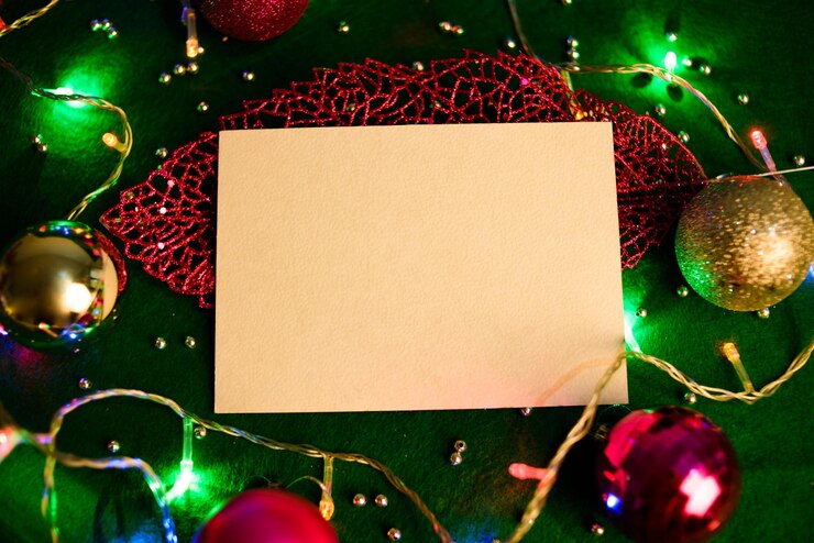 फोटो blank card with christmas decorations