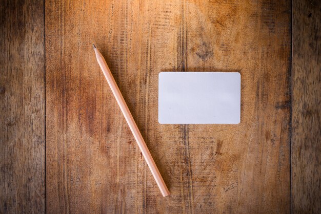 Blank card with pencil