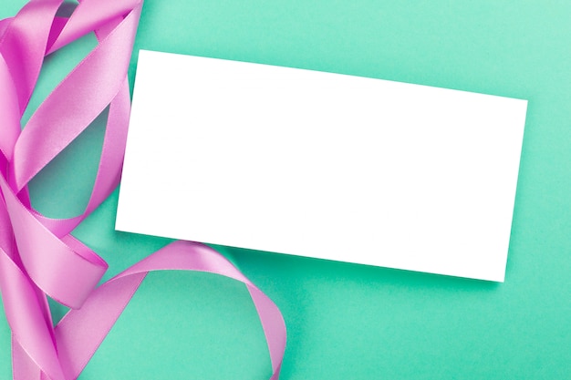 Blank card with ribbon