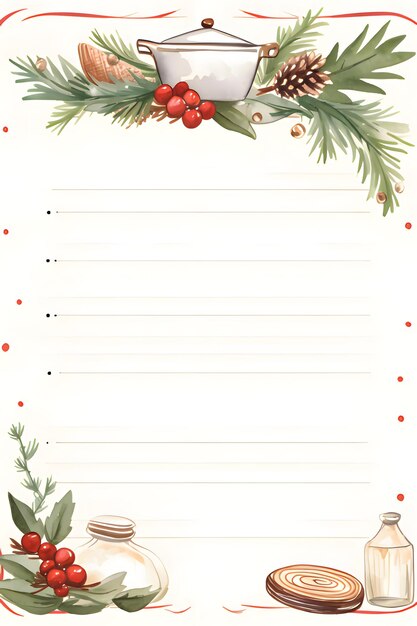 A blank card with space for your own inscription decorated on the sides with rowan leaves and conifers