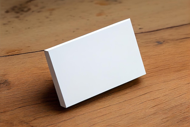 blank card on wooden background