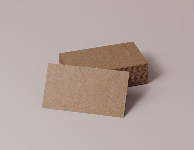 Blank cardboard business cards Namecards Mockup