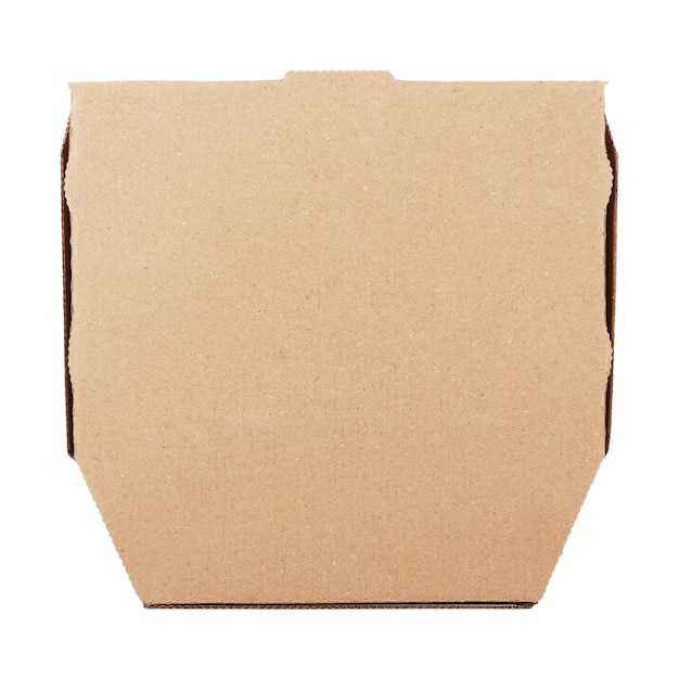 Blank Cardboard Pizza Box with Copy Space for Your Design on a white background