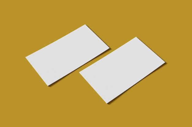 Blank cardboard sheets on a yellow background