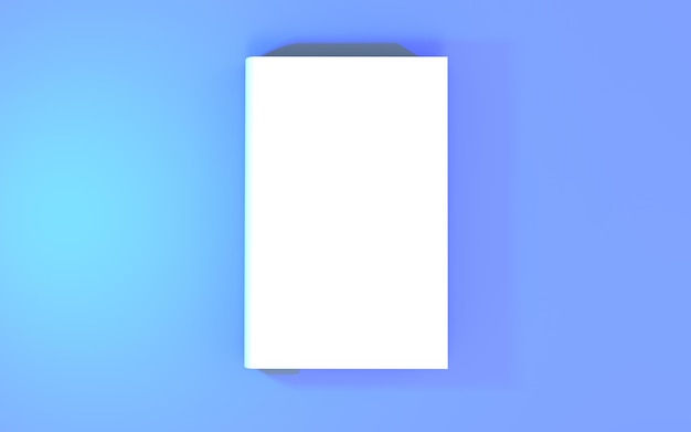 Blank catalog, magazines, book mock-up on blue neon background