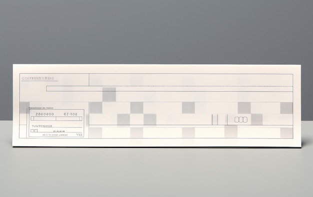 Photo blank check account isolated on a transparent background