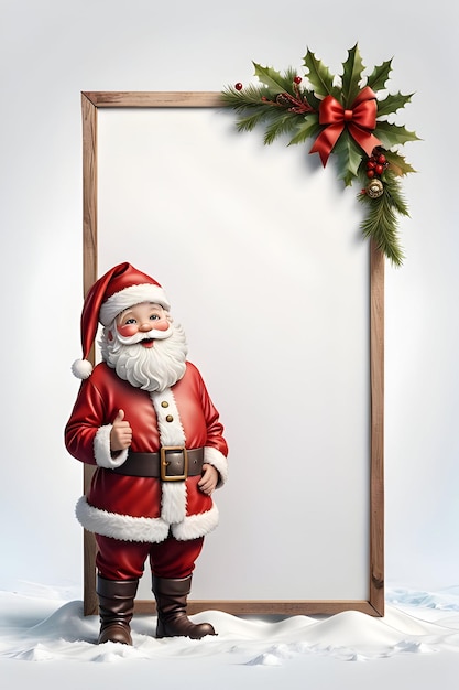 サンタ クロースの空白のクリスマス バナー モックアップ デザイン
