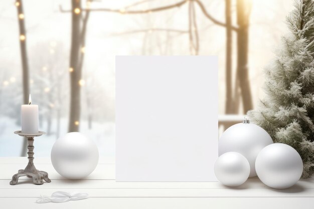 Photo blank christmas card mockup