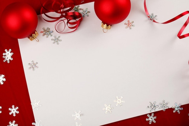 Blank Christmas stationery or cards with ornaments