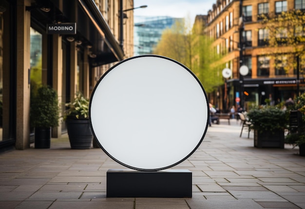 Blank Circular Street Sign Mockup Urban Branding at its Best Created with Generative AI