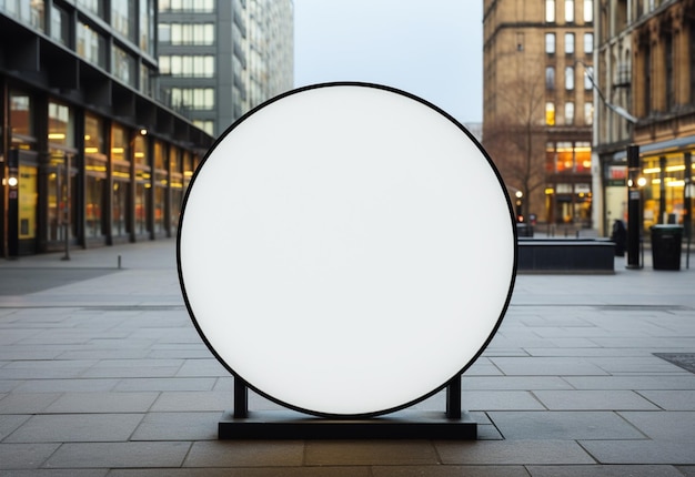 Blank Circular Street Sign Mockup Urban Branding at its Best Created with Generative AI