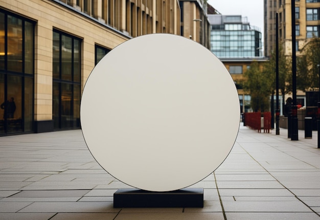 Blank Circular Street Sign Mockup Urban Branding at its Best Created with Generative AI