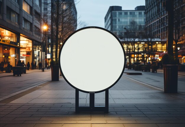 Blank Circular Street Sign Mockup Urban Branding at its Best Created with Generative AI