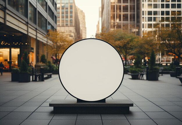 Blank Circular Street Sign Mockup Urban Branding at its Best Created with Generative AI